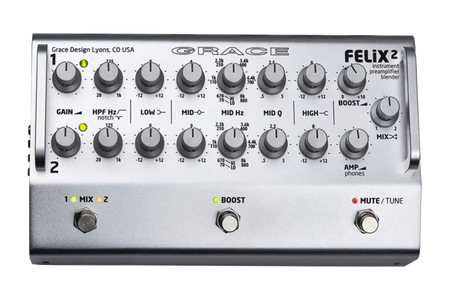 Grace Design FELIX 2 - Instrument Preamp / EQ / DI,  silver